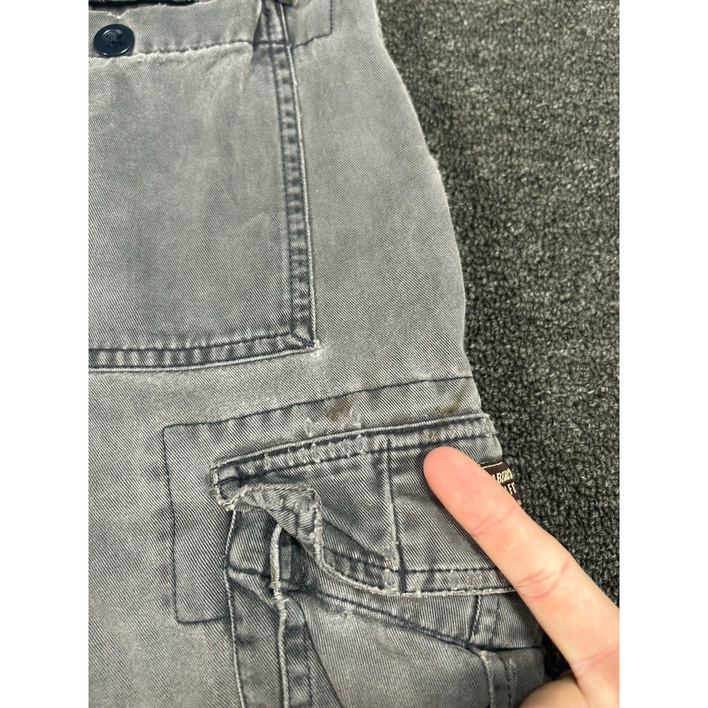VTG Abercrombie and Fitch Cargo Pants Men 34R (Fits 37x31) Gray Baggy Thrashed - Picture 9 of 16